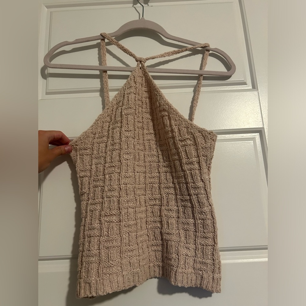 Edited knit halter top, sz S